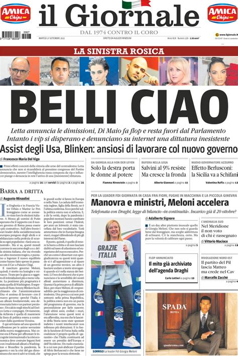 Le Prime Pagine Di Marted Settembre Il Post