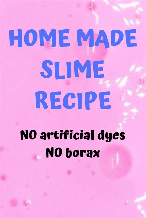 EASY SLIME Recipe – no artificial dyes, no borax 4 oz Elmers School Glue Food Coloring Saline ...