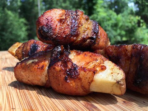 Bacon Wrapped Potato Bites Weber Is Grilling