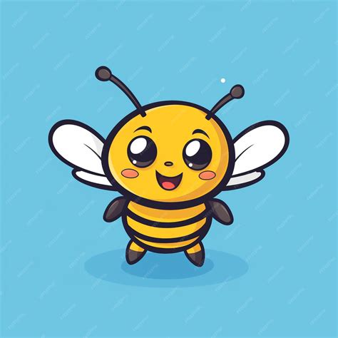 Premium Vector A Cute Cartoon Bee Flying