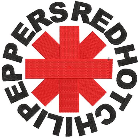 Design De Bordado Do Logotipo Do Red Hot Chili Peppers Rock Bold Stitch