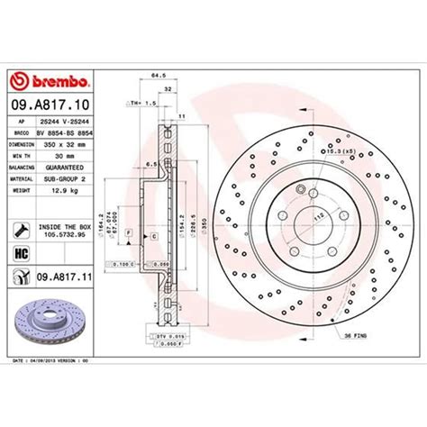 2X BREMBO BREMSSCHEIBEN 350mm GELOCHT INNENBEL VORNE PASSEND FÜR