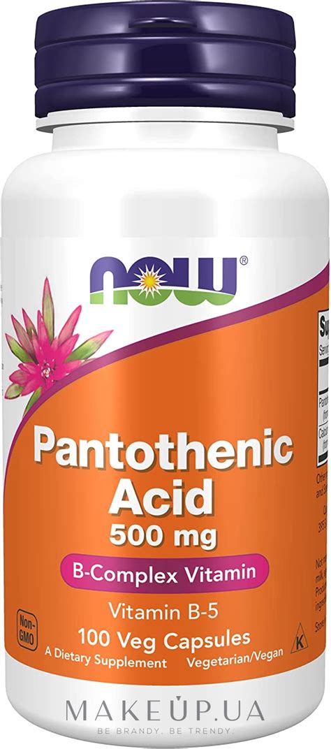 Капсулы Пантотеновая кислота 500 мг Now Foods Pantothenic Acid купить по лучшей цене в