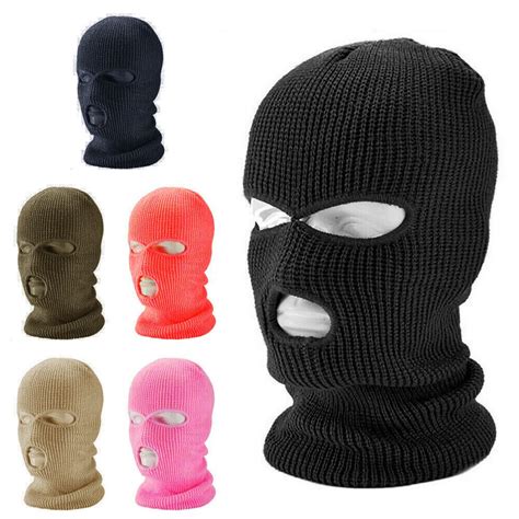 Ski Mask Bandana 3 Hole Knitted Winter Hat Beanie Balaclava Full Face
