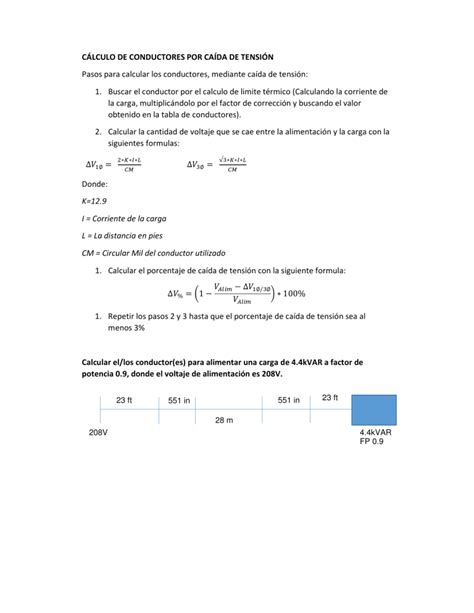 Calculo De Conductores Por Caida De Tension