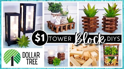 New Dollar Tree Diy Home Decor With Wood Tumbling Tower Blocks