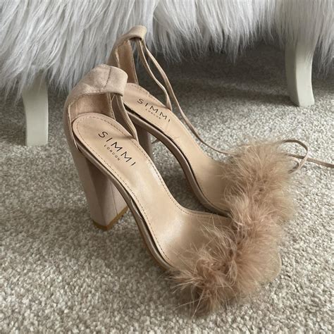 Simmi London Pink Nude Feather Lace Up Suede Depop