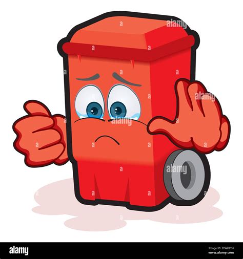 Trash Can Cartoon Character Mascot Illustration Trash Can Reuse