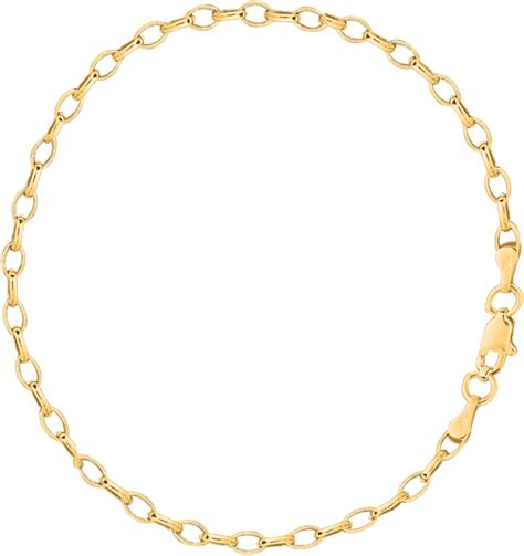 Ritastephens 14k Solid Yellow Gold Oval Rolo Link Chain