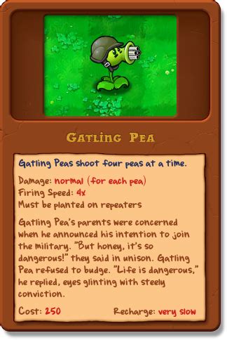 Image - New gatling pea shooter almanac.png - Plants vs. Zombies Wiki ...