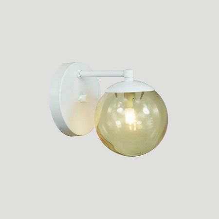 Arandela Figo BRANCO Globo Esfera de Vidro Âmbar Trybo Design e