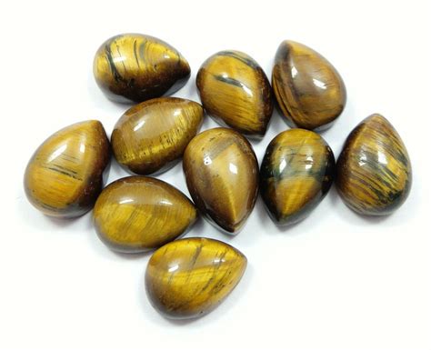 Ct Natural Yellow Tiger Eye Pear Cabochon X Mm Calibrated Lot