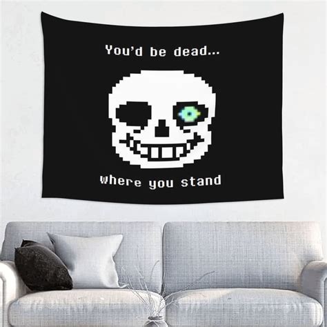 Undertale Sans Wall Tapestry Anime Poster For Bedroom Aesthetics Funny