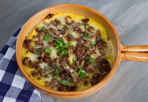 Baked Polenta With Sausage Mushrooms And Cheese Italian Food Forever