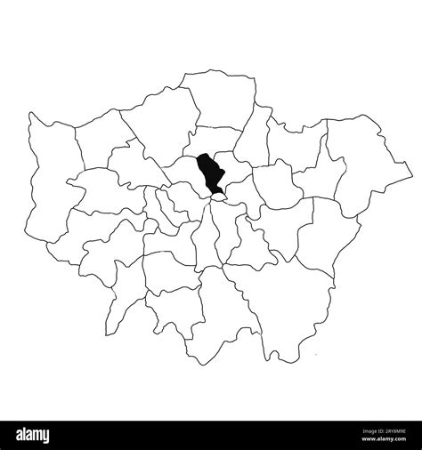 Map Of Islington In Greater London Province On White Background Single