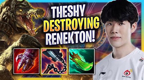 THESHY DESTROYING WITH RENEKTON WBG TheShy Plays Renekton TOP Vs