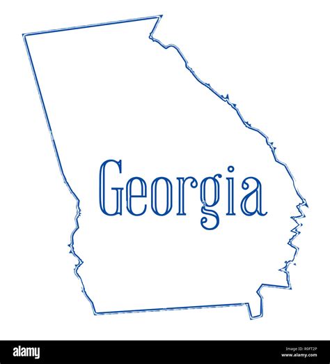 State Of Georgia Map Outline Davida Francoise