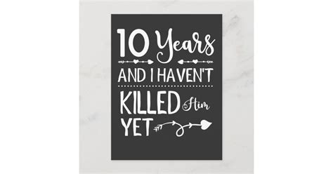 Funny 10th Wedding Anniversary 10 Years Marriage Postcard Zazzle