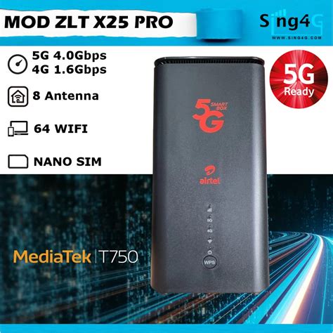 Modified ZLT X25 PRO Airtel 5G Router 4Gbps 64WIFI 2LAN 5G HIGH