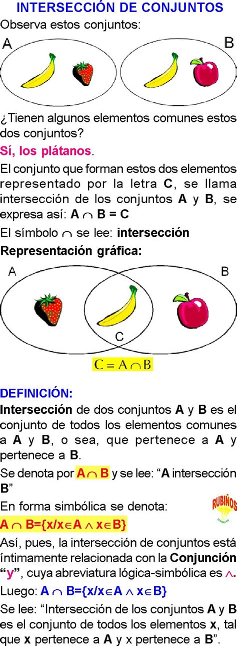 INTERSECCIÓN DE CONJUNTOS EJEMPLOS Y EJERCICIOS RESUELTOS PDF en 2023