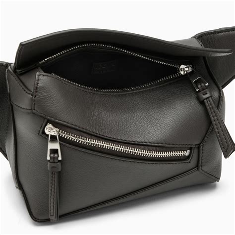 Loewe Mini Puzzle Bumbag In Dark Grey Leather TheDoubleF