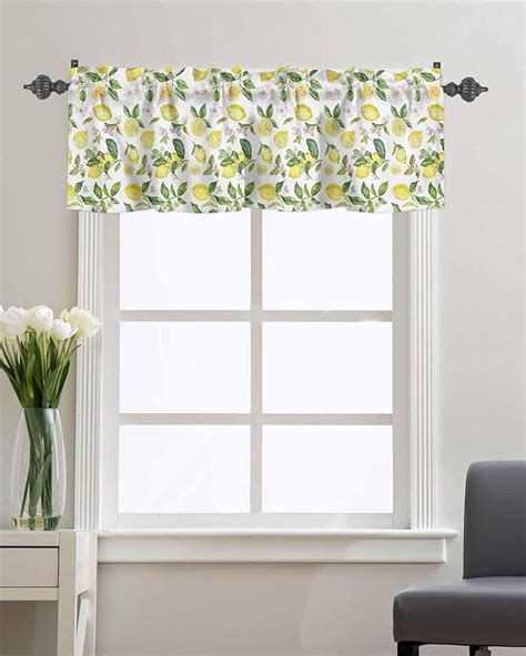 Amazon Lemon Valance For Kitchen Summer Watercolor Fruit Curtains