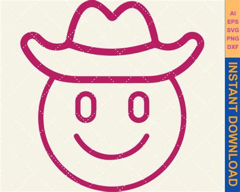 Cowboy Smiley Svg Cowboy Hat Smiley Svg Smiley Face Etsy Hong Kong