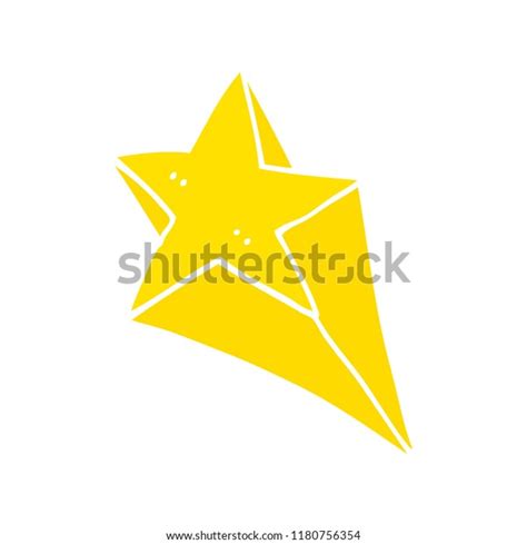 Flat Color Style Cartoon Shooting Star Stock Illustration 1180756354