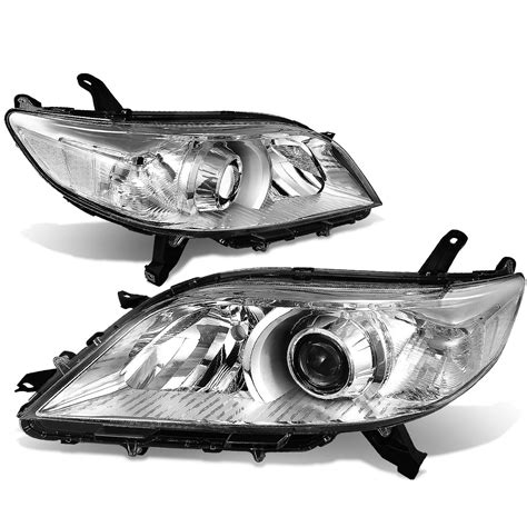 Auto Dynasty Pair Of Chrome Housing Clear Corner Projector Headlights