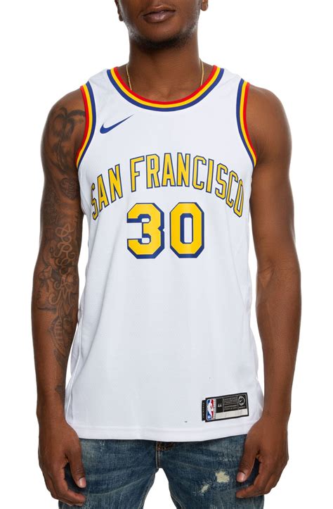 NIKE Stephen Curry Golden State Warriors Hardwood Classic Swingman Jersey BQ8108 103 - Shiekh