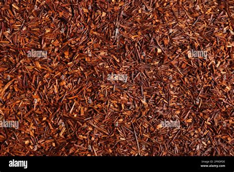 Heap Of Dry Rooibos Tea Leaves As Background Top View Stock Photo Alamy