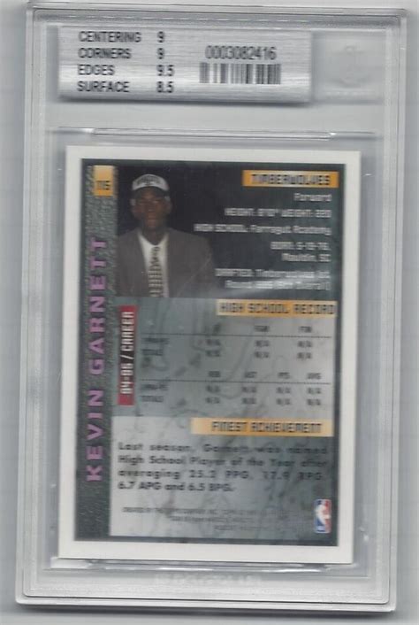 Finest Kevin Garnett Bgs Mint Hof Ebay