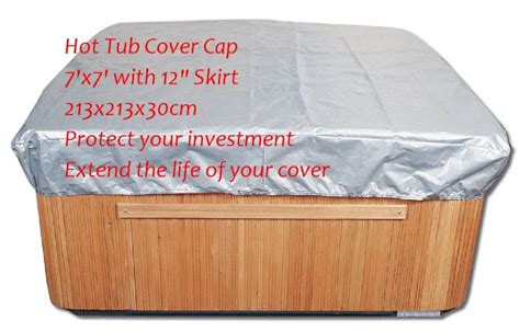 Spa Cover Cap 7x7 With 12 Skirt 213x213x30cm Hot Tub Jacket Free