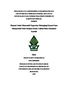 Pengaruh Gaya Kepemimpinan Kharismatik Dan Akuntabilitas Terhadap