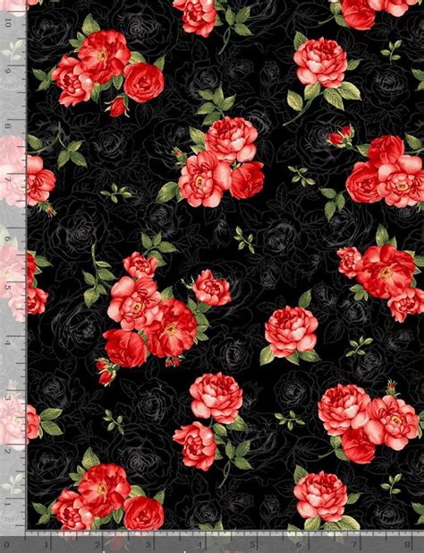 43x43 Remnant Timeless Treasures Garden Rose Etsy