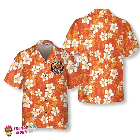 Orange Hawaiian Shirts Trendy Aloha