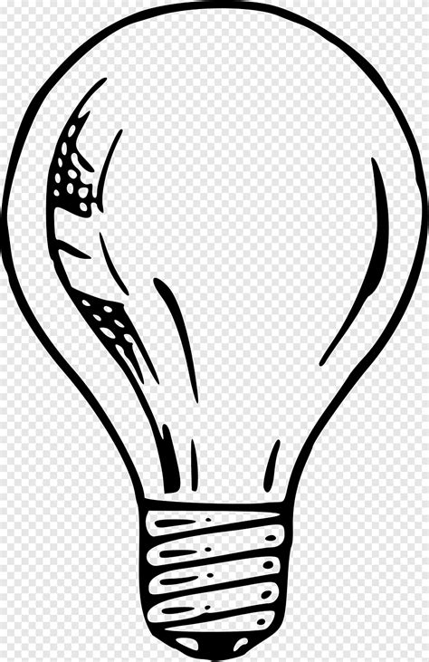 Incandescent Light Bulb Drawing Sketch White Face Png Pngegg