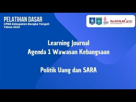 Learning Journal Agenda 1 Wawasan Kebangsaan Politik Uang Dan SARA