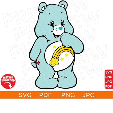 Wish Bear SVG PNG PDF Care Bear svg Bear Care svg Cute bear Etsy België