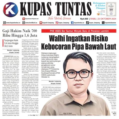 Kupas Tuntas Surat Kabar Harian Kupas Tuntas Edisi Rabu 23 Oktober 2024