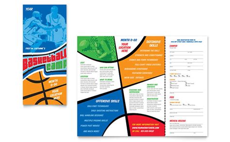 Basketball Sports Camp Brochure Template Design