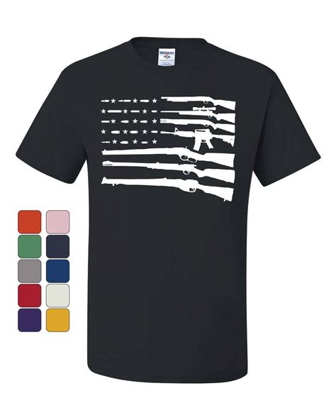 American Flag Guns 2nd Amendment T Shirt Gun Rights Tee Ebay