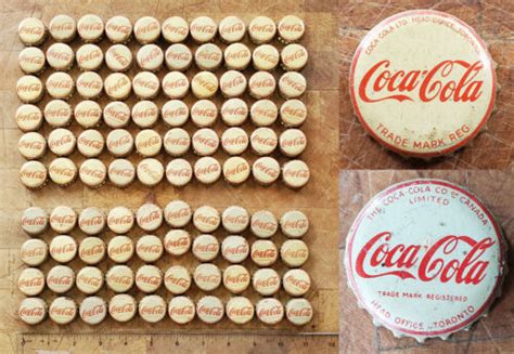 100 Lot Coca Cola Bottle Caps Crowns Cork Lined 1950s Toronto Canada