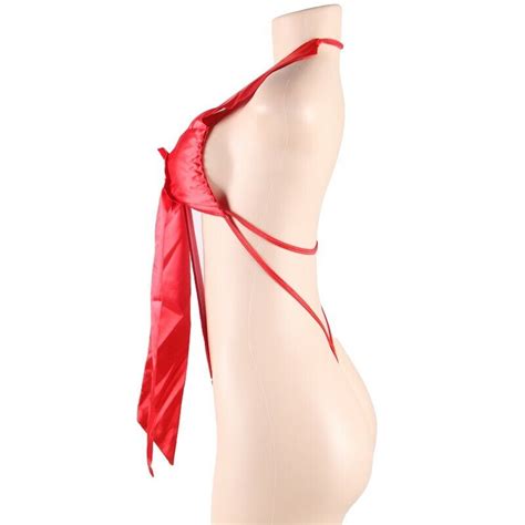 Christmas Red Unwrap Me Satin Bow Teddy Plus Size Lingerie Xmas Babydoll Us Fast Ebay