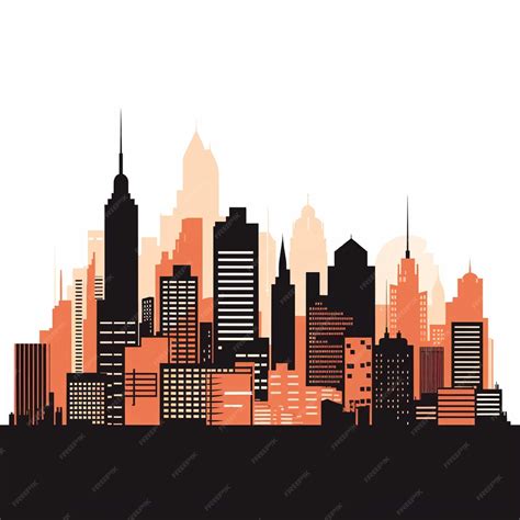 Premium AI Image | Cityscape silhouette vector illustration Cityscape ...