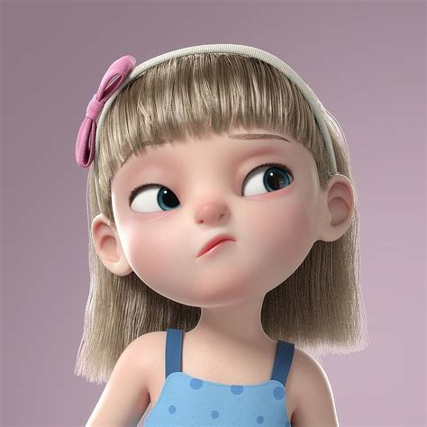 Cartoon Girl Rigged 3d Model In 2020 Girl Cartoon Girl Cartoon