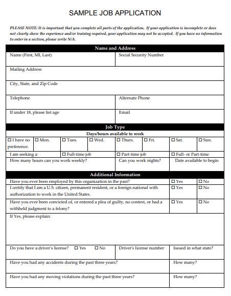 Employment Application Form Templates Poster Template