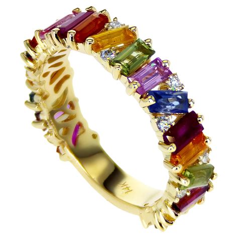 Rainbow Gemstones And Diamonds Ring For Sale At 1stDibs