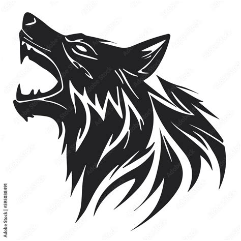 wolf head silhouette logo Stock Vector | Adobe Stock