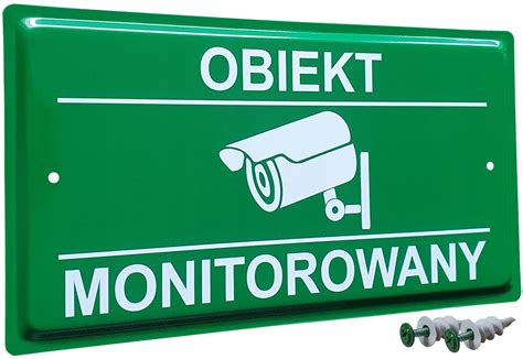 Tabliczka Obiekt Monitorowany X Cm Zielony Metalowa Wzory Uv